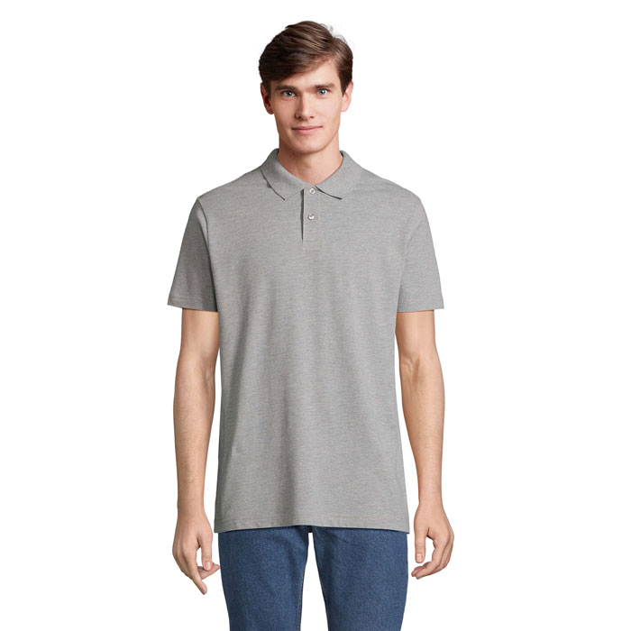Polo unisexe personnalisé coton PULSE Gris Chiné Ii